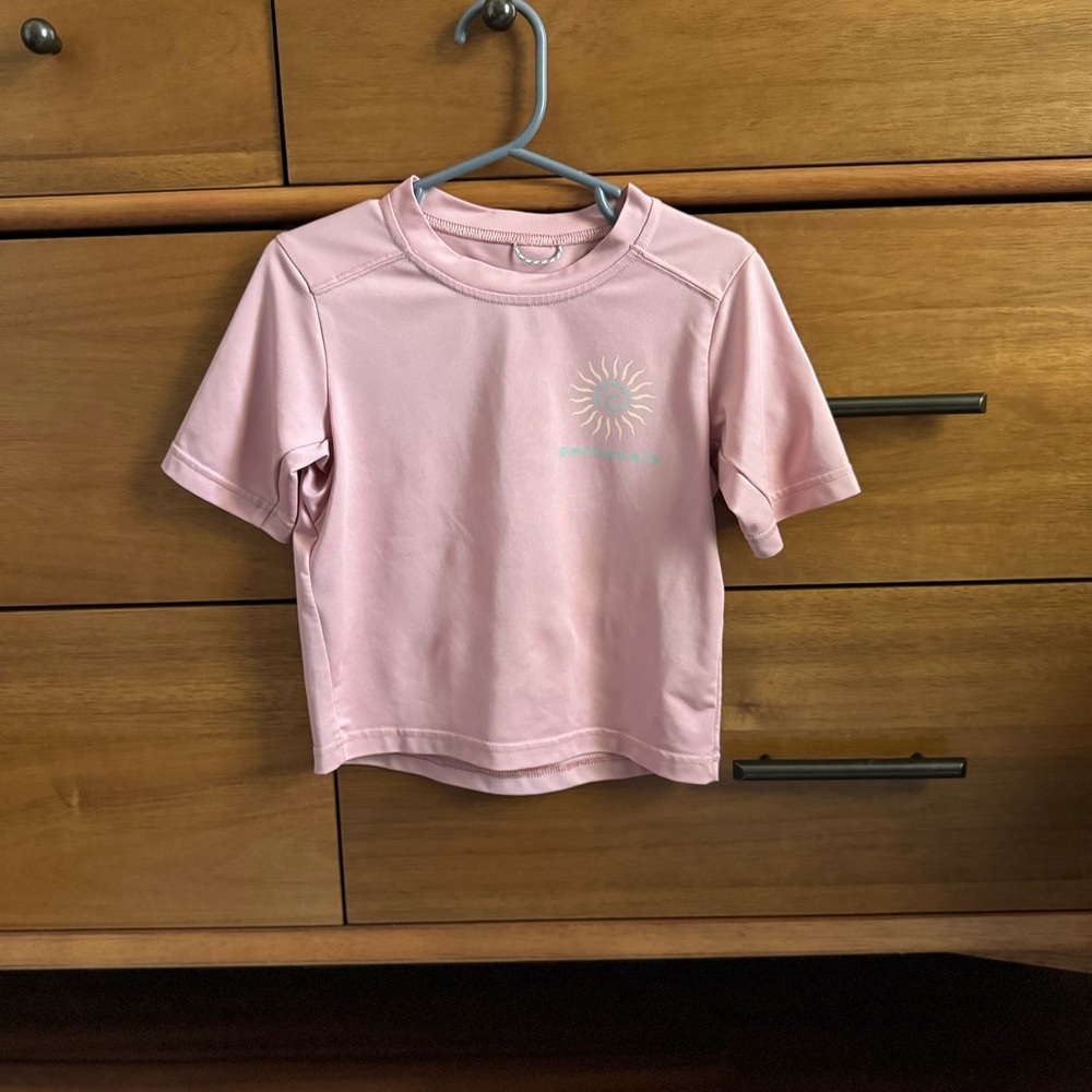 Patagonia Kids Pink Rashguard with Sun Graphic